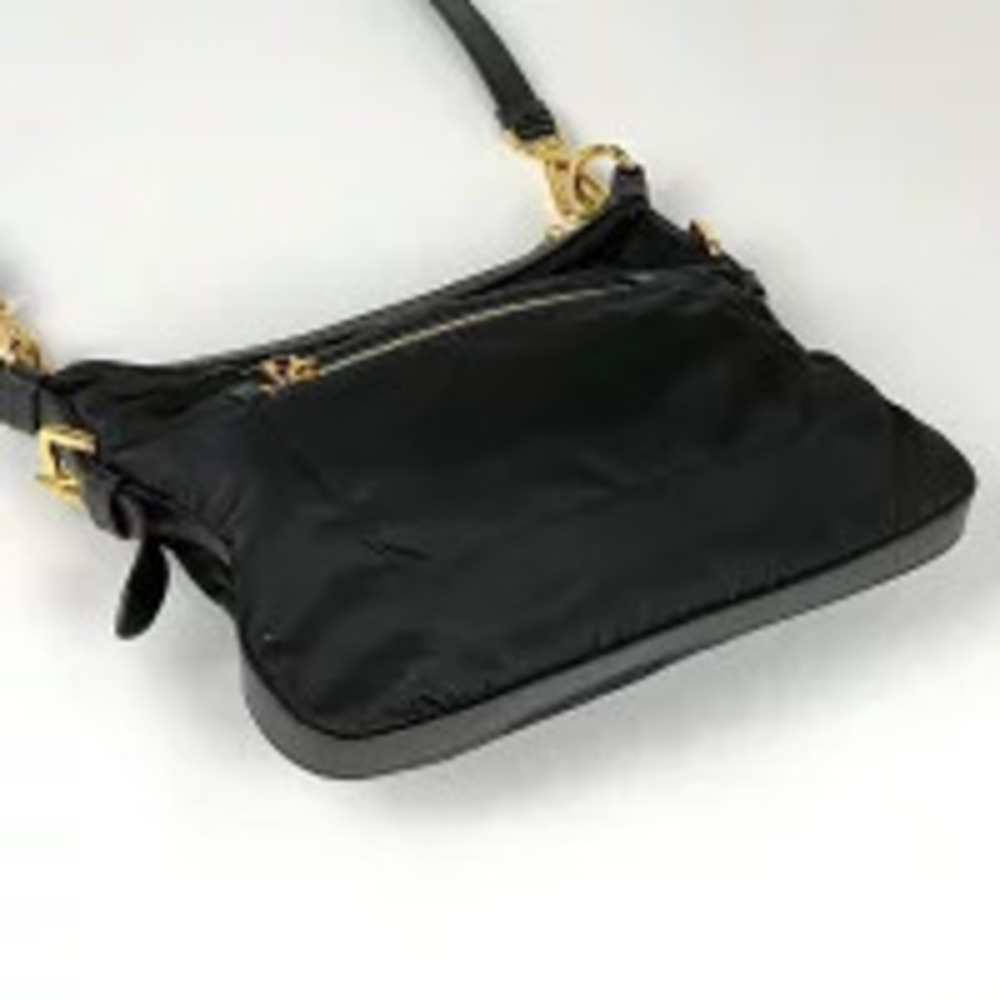 Prada Plate Shoulder Bag Crossbody Nero Black